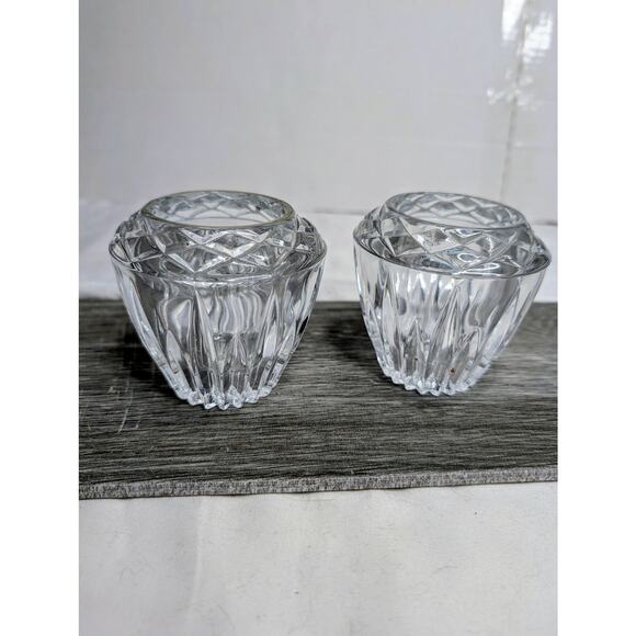 Set Princess House HIGHLIGHTS #872 Lead Crystal 3.25" Votive Candle Holder Vase - Picture 1 of 10